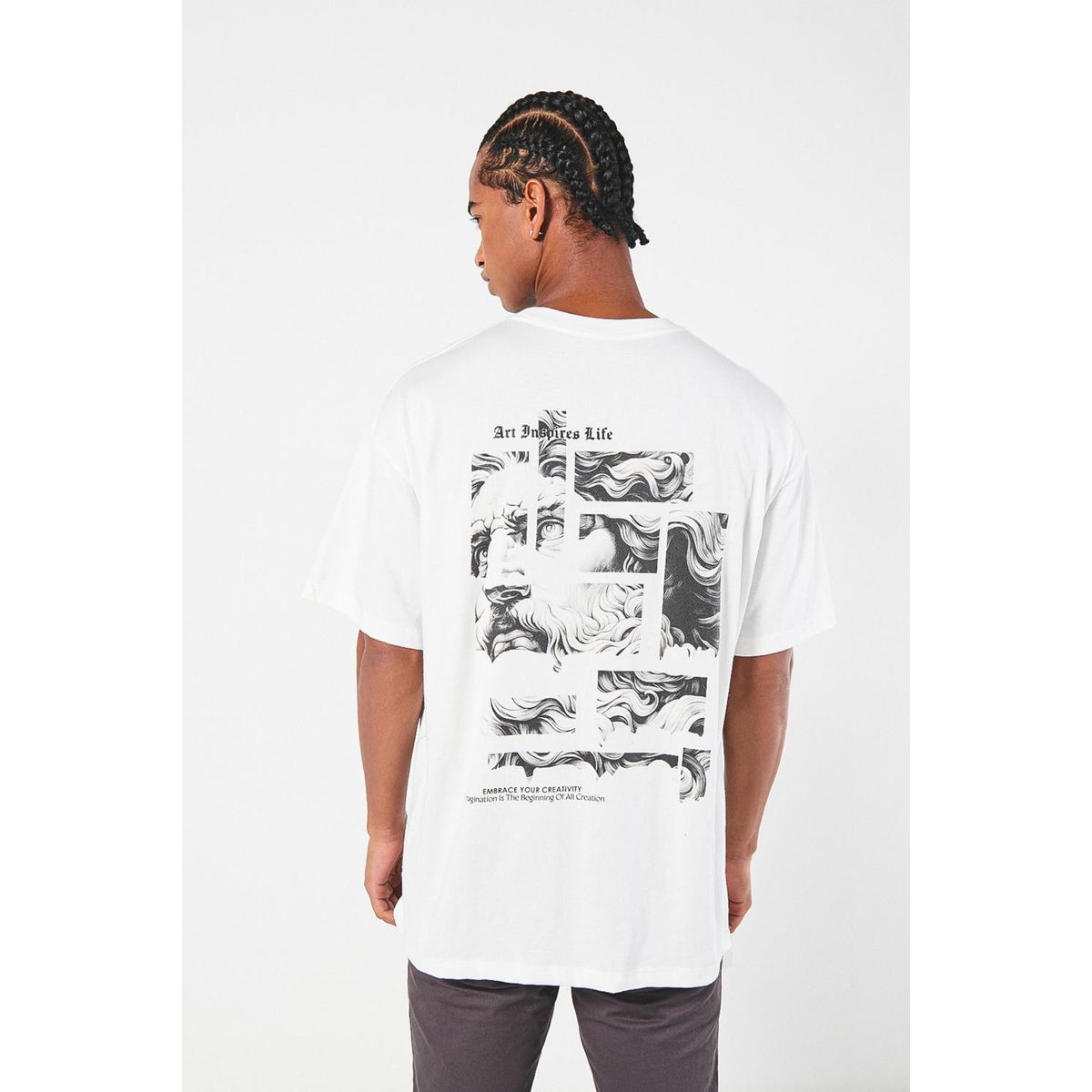 KOAJ - KOAJ Camiseta Oversize para hombre con estampado en frente y Hombre