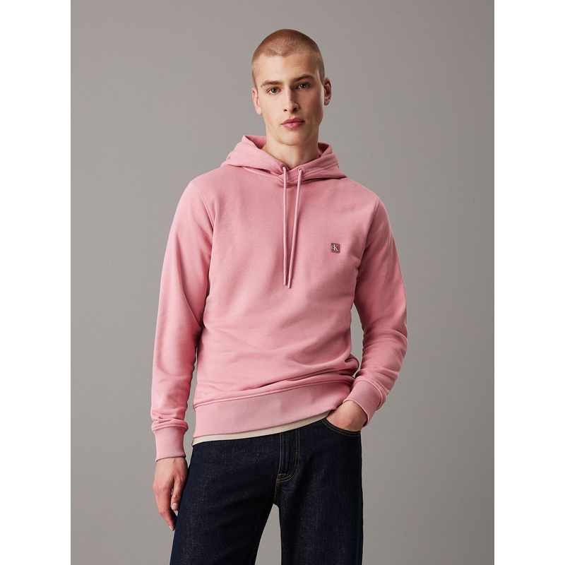CALVIN KLEIN - Buzo Rosado Con Capota De Algodón Con Insignia Calvin Klein