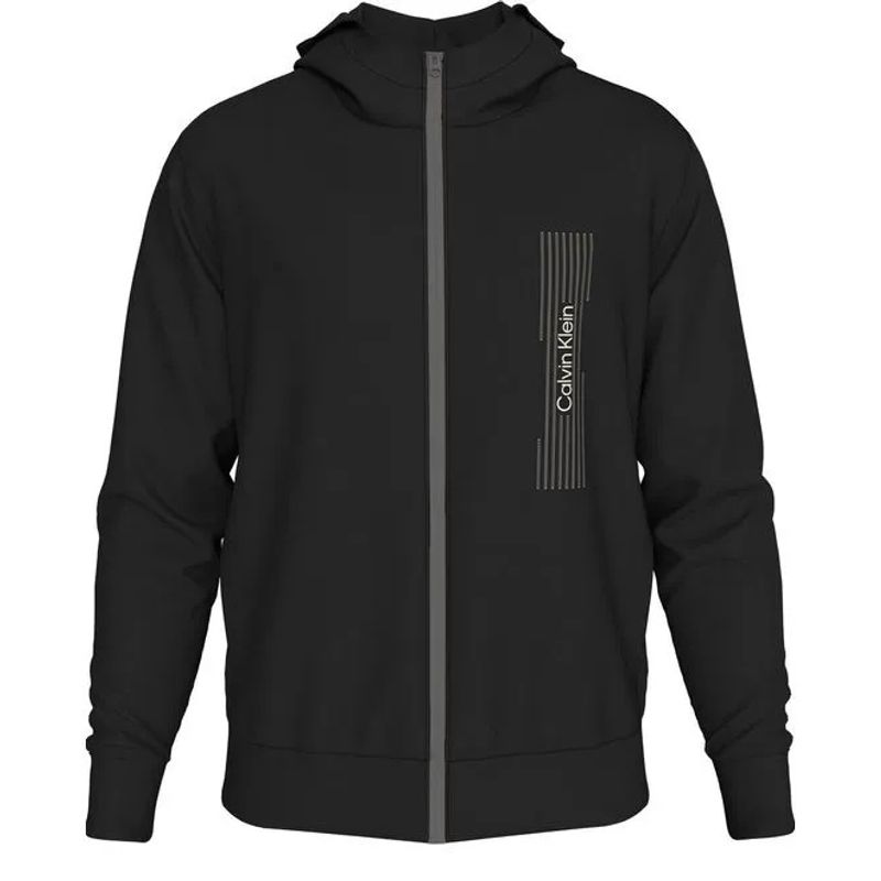 CALVIN KLEIN - Buzo Negro Con Capota Y Logo Horizontal Calvin Klein