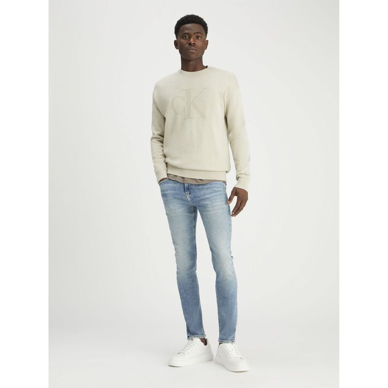 CALVIN KLEIN - Saco gris con monograma Calvin Klein