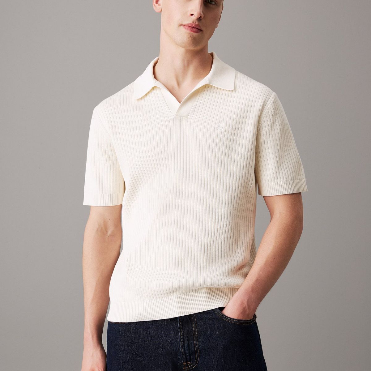CALVIN KLEIN - Saco Blanco Manga Corta Linear Para Hombre Calvin Klein