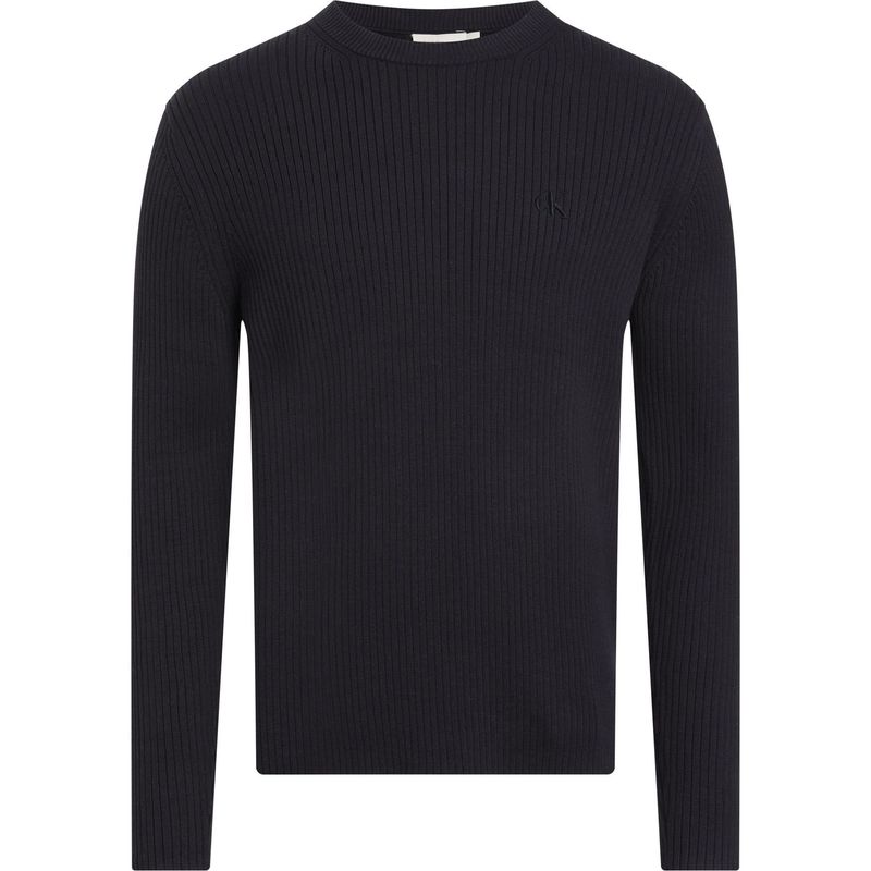 CALVIN KLEIN - Saco negro tejido slim de tejido canalé Calvin Klein