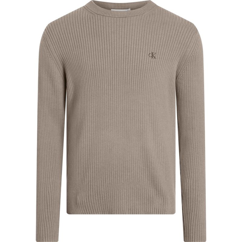 CALVIN KLEIN - Saco chocolate tejido slim de tejido canalé Calvin Klein