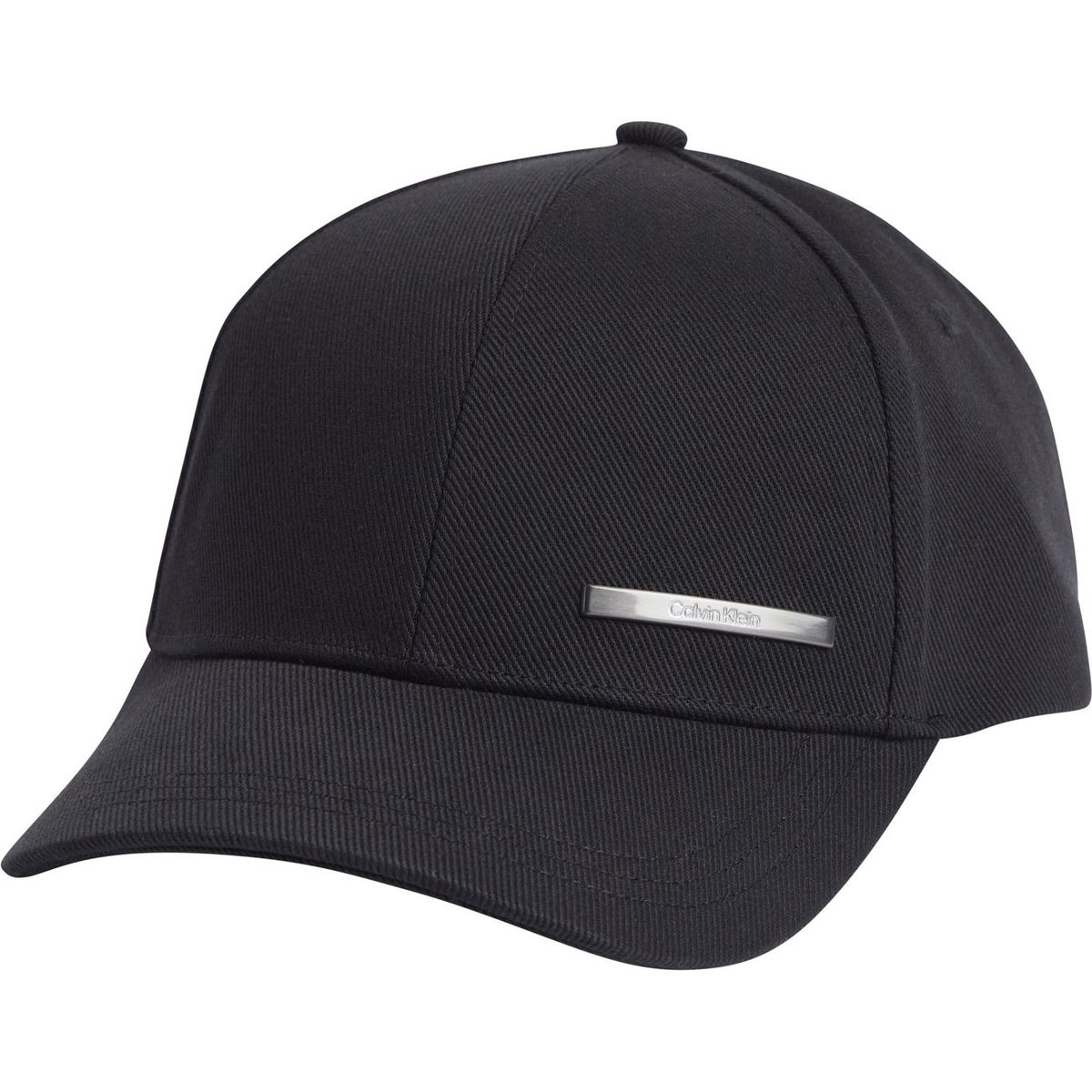 CALVIN KLEIN - Gorra negra de algodón con barra metálica Calvin Klein