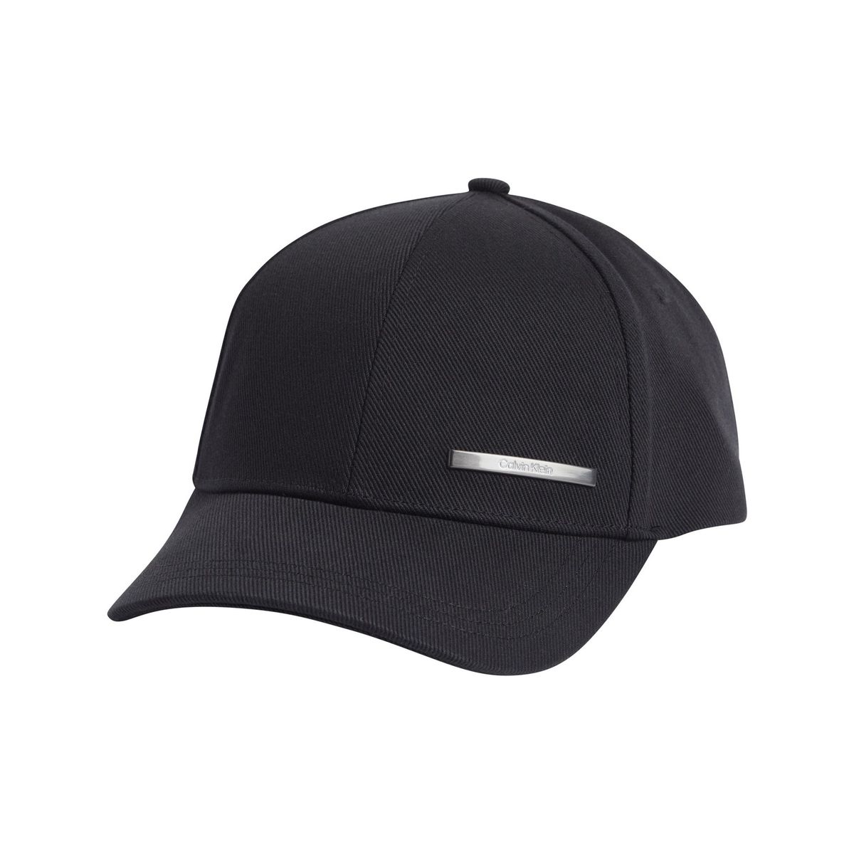 CALVIN KLEIN - Gorra negra de algodón con barra metálica Calvin Klein