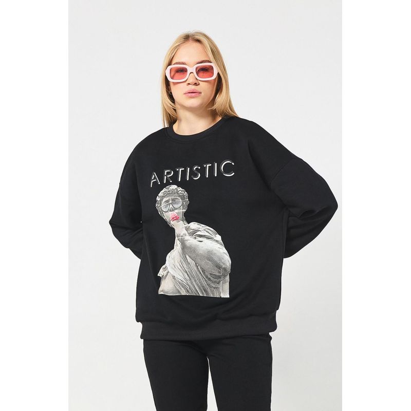 KOAJ - KOAJ Buzo oversize cuello redondo unicolor. MUJER