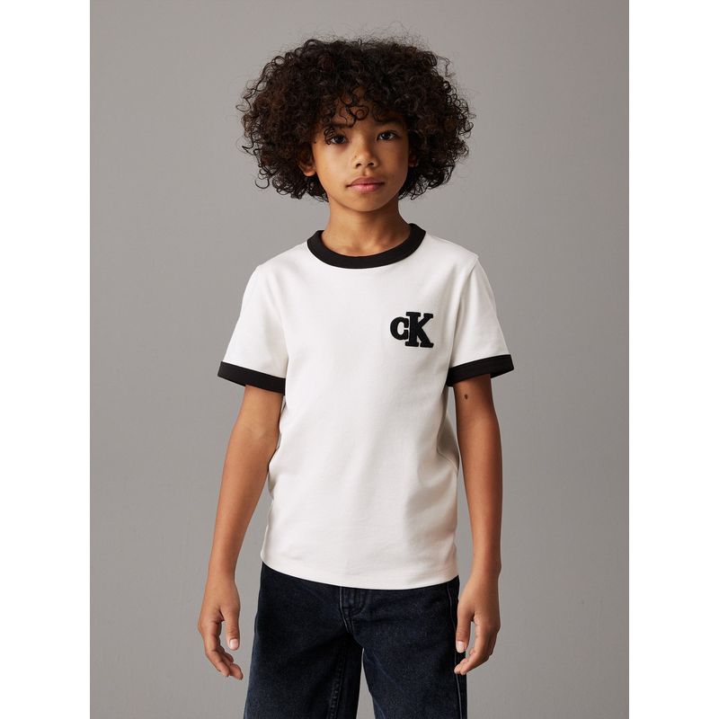 CALVIN KLEIN - Camiseta Niño Blanca Oversized Con Detalles En Contraste Calvin Klein