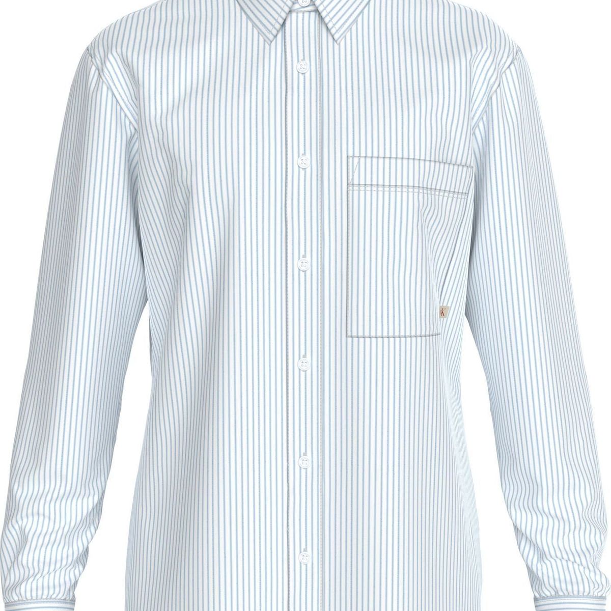 CALVIN KLEIN - Camisa De Rayas Celestes Oxford Para Hombre Calvin Klein