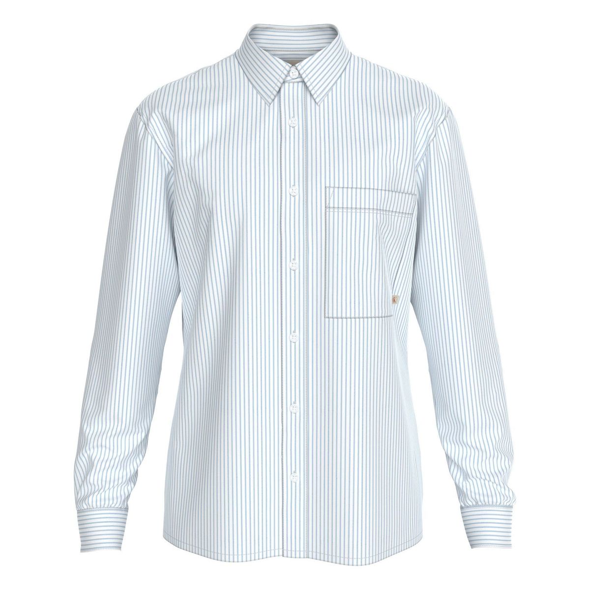 CALVIN KLEIN - Camisa De Rayas Celestes Oxford Para Hombre Calvin Klein