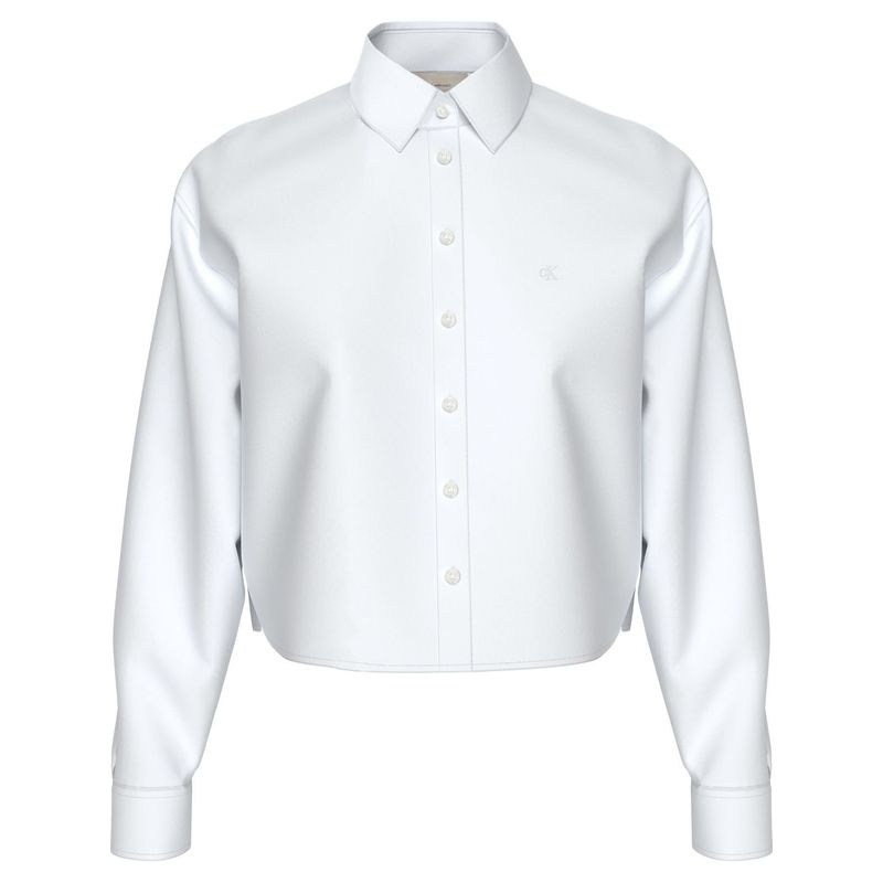 CALVIN KLEIN - Camisa blanca de popelina de manga larga Calvin Klein