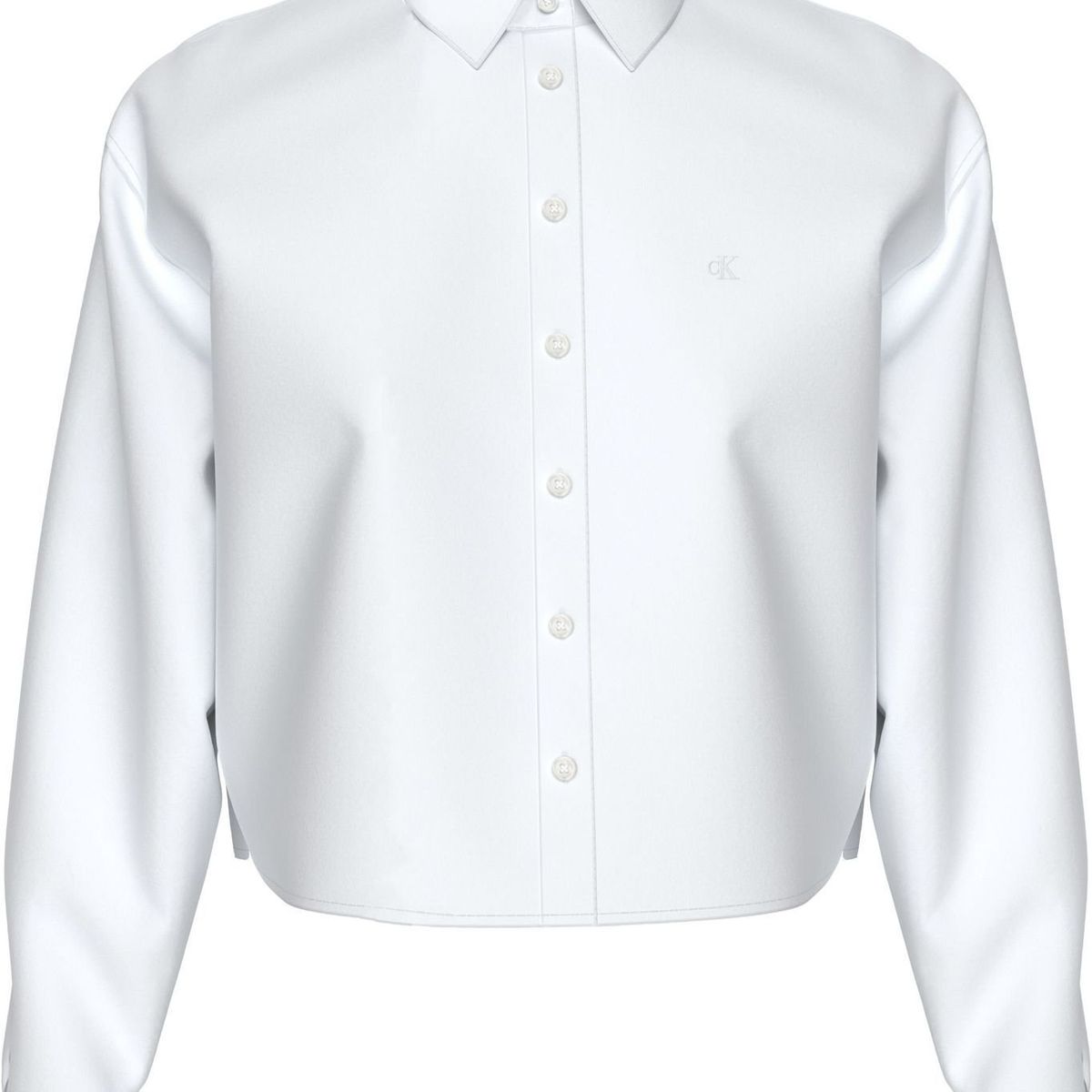 CALVIN KLEIN - Camisa blanca de popelina de manga larga Calvin Klein