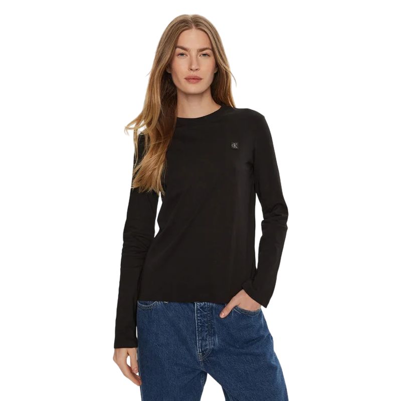 CALVIN KLEIN - Camiseta negra regular manga larga Calvin Klein