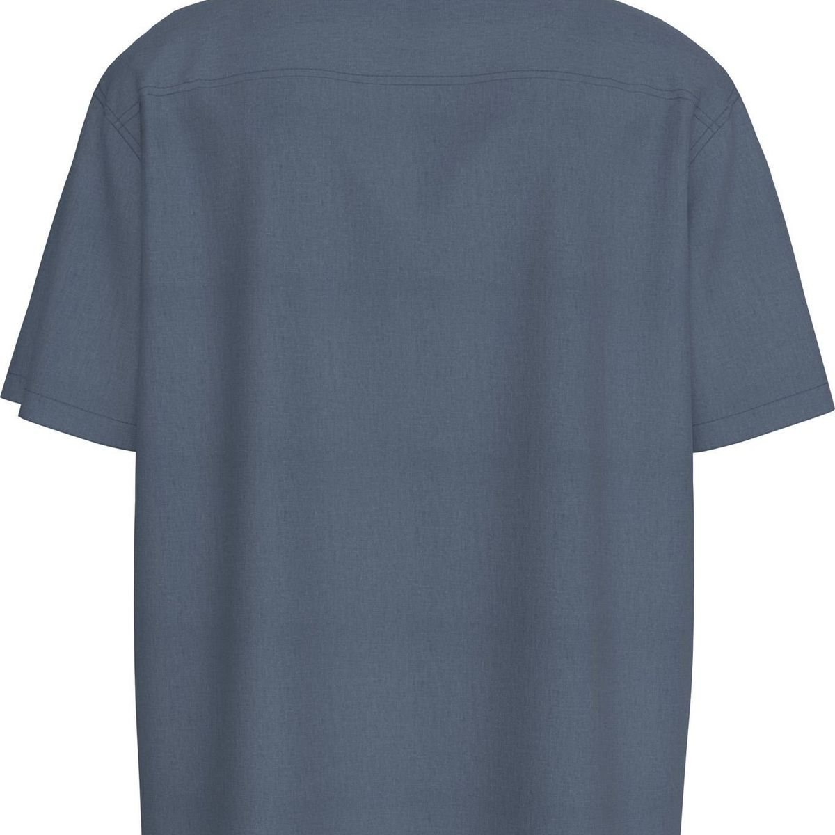 CALVIN KLEIN - Camisa Azul Manga Corta De Lino Calvin Klein