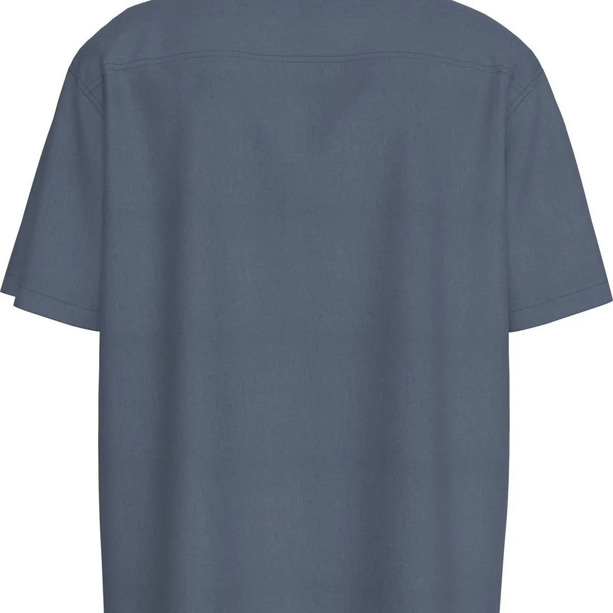 CALVIN KLEIN - Camisa Azul Manga Corta De Lino Calvin Klein