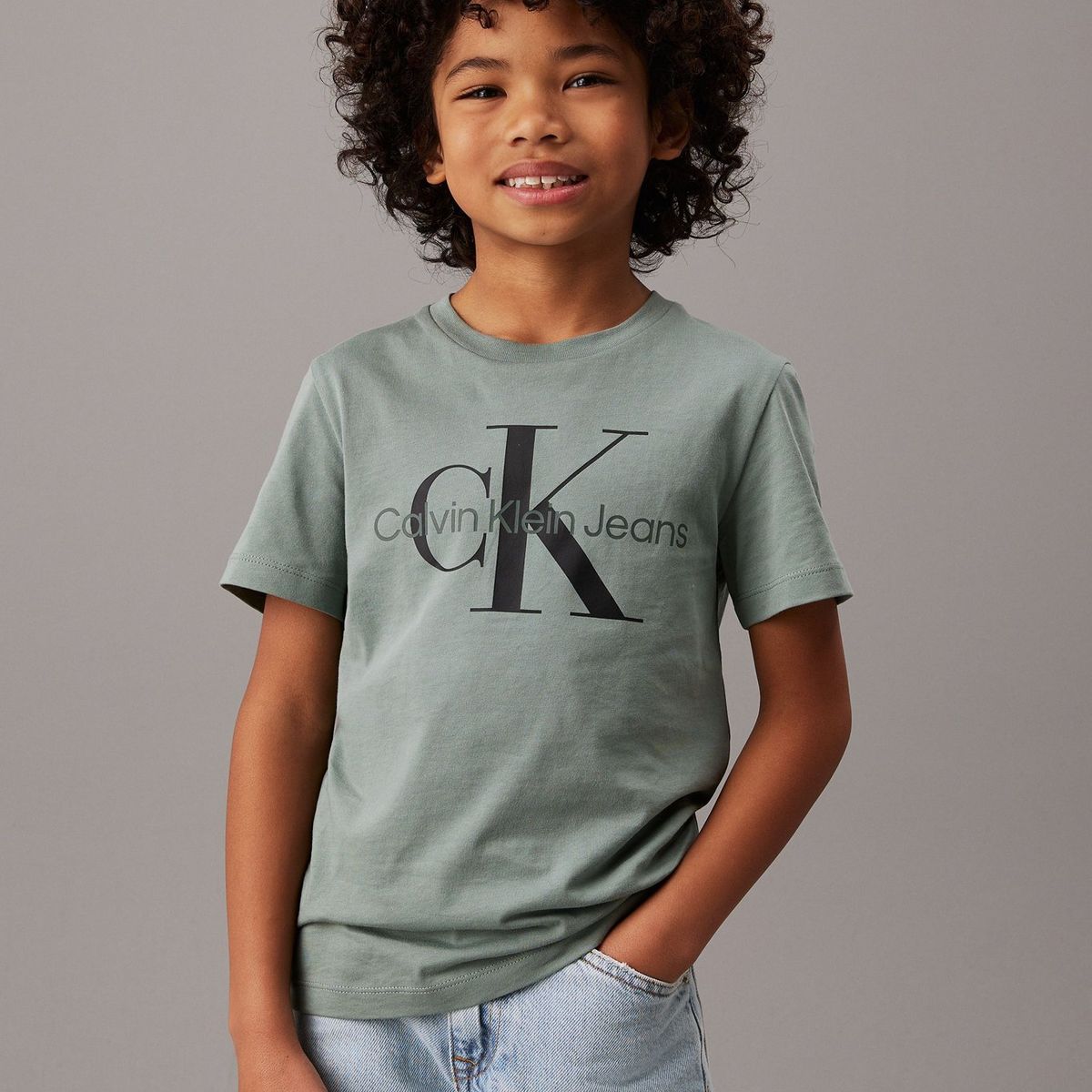 CALVIN KLEIN - Camiseta Niño Verde Unisex Con Logo Calvin Klein