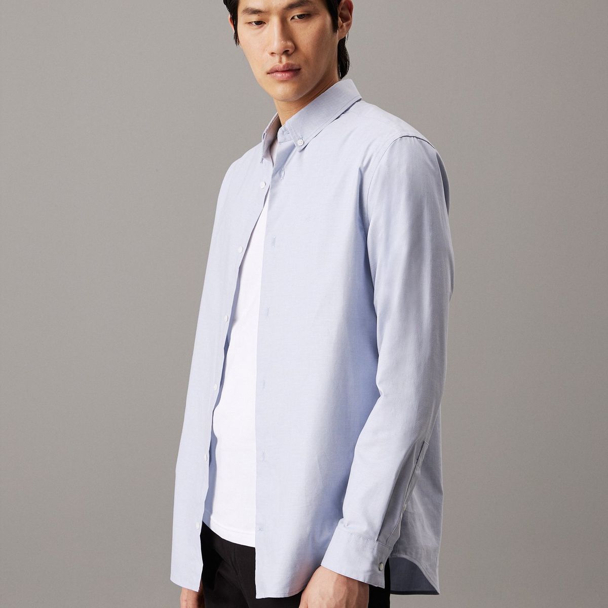 CALVIN KLEIN - Camisa Azul Oxford Regular Para Hombre Calvin Klein