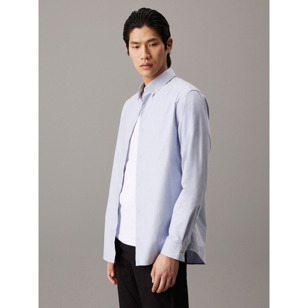 CALVIN KLEIN - Camisa Azul Oxford Regular Para Hombre Calvin Klein