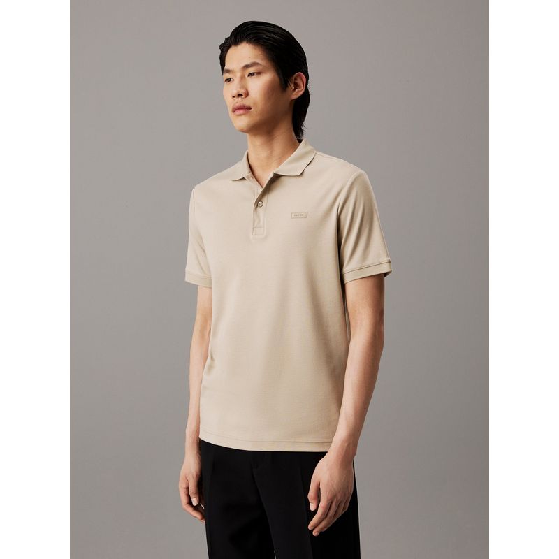 CALVIN KLEIN - Polo Beige Slim De Algodón Para Hombre Calvin Klein