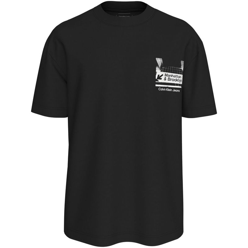 CALVIN KLEIN - Camiseta negra de algodón Calvin Klein