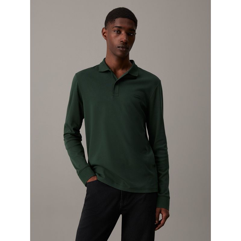 CALVIN KLEIN - Polo Verde Slim De Manga Larga Para Hombre Calvin Klein