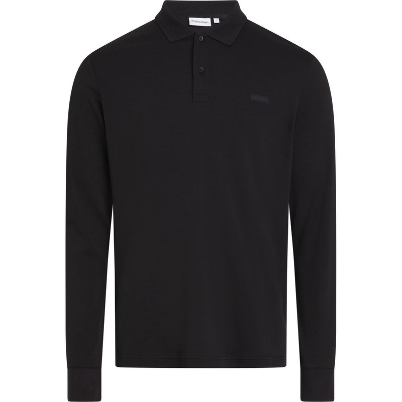 CALVIN KLEIN - Polo Negro Slim De Manga Larga Para Hombre Calvin Klein