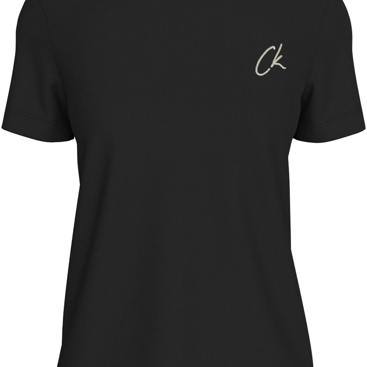 CALVIN KLEIN - Camiseta negra con logo bordado Calvin Klein