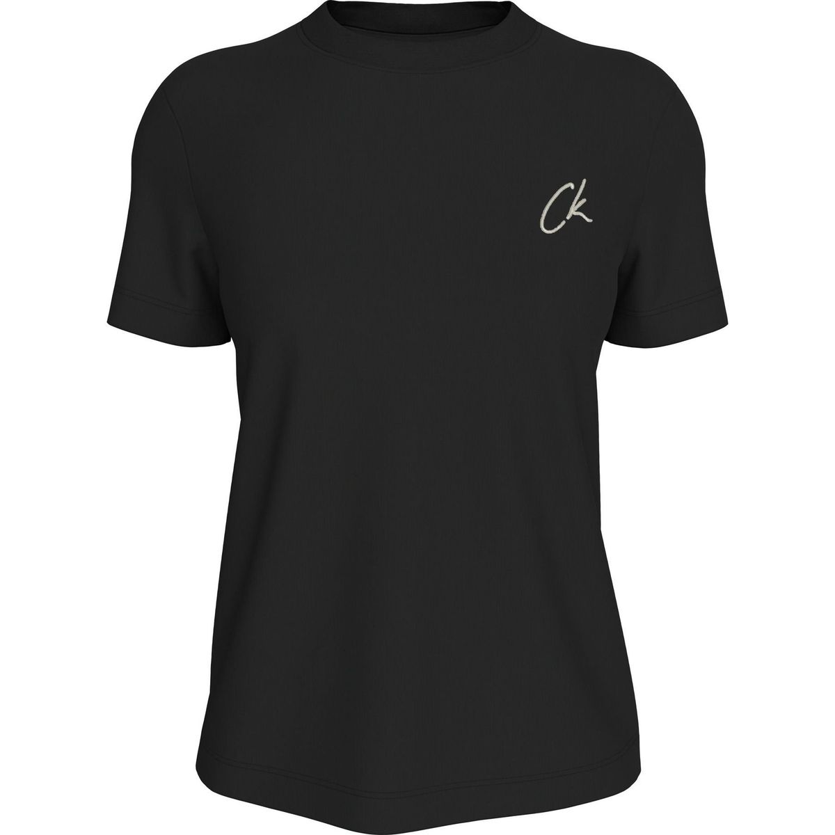 CALVIN KLEIN - Camiseta negra con logo bordado Calvin Klein