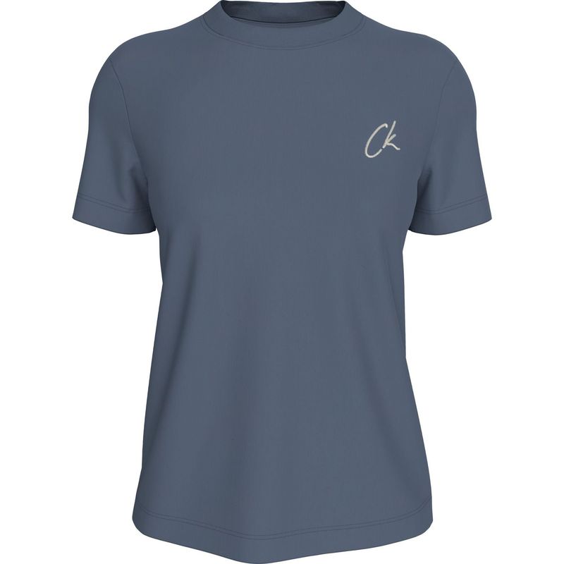 CALVIN KLEIN - Camiseta azul con logo bordado Calvin Klein