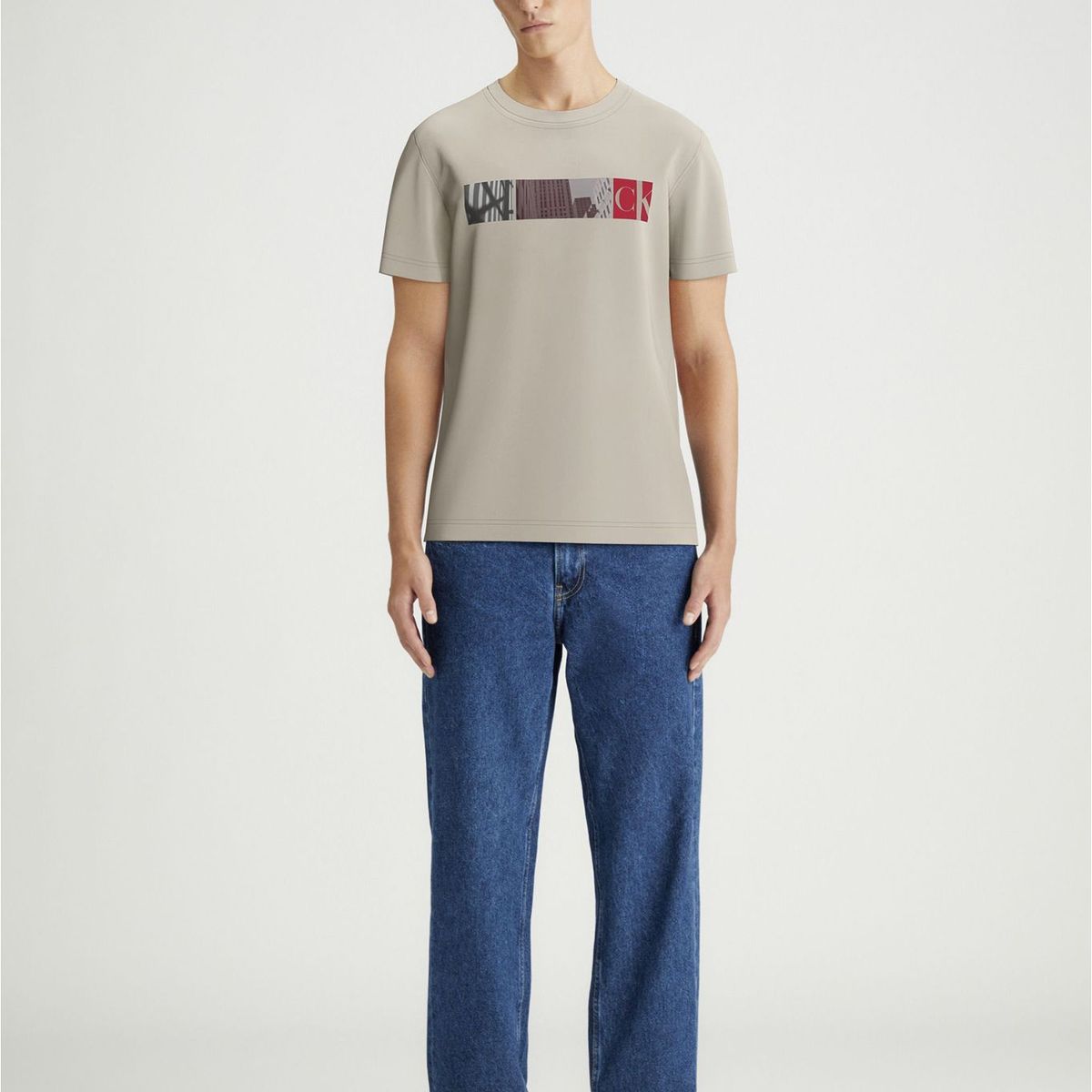 CALVIN KLEIN - Camiseta Gris City Block Para Hombre Calvin Klein