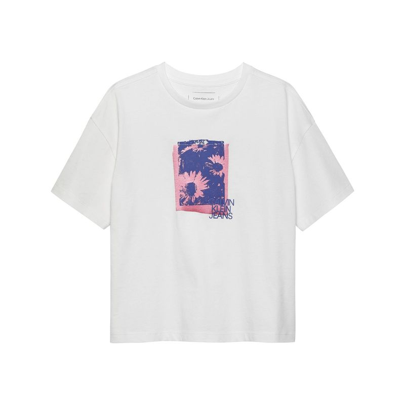 CALVIN KLEIN - Camiseta blanca flower graphic para niña Calvin Klein