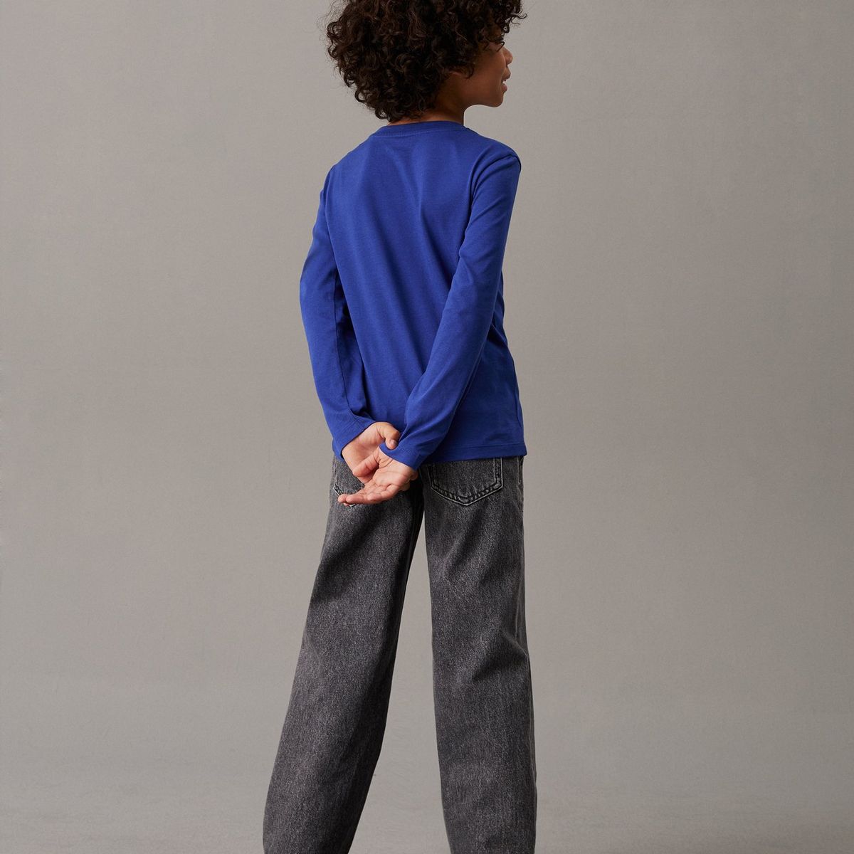 CALVIN KLEIN - Camiseta Niño Azul De Manga Larga Con Bolsillo Calvin Klein