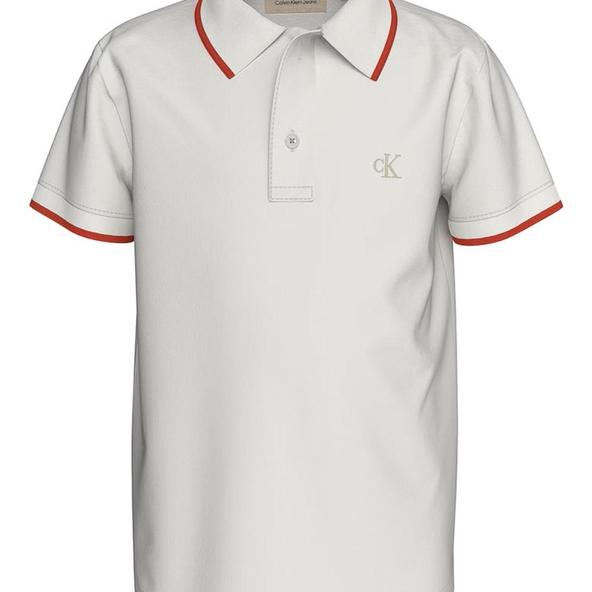 CALVIN KLEIN - Polo Beige Con Detalle En Bordes Para Niño Calvin Klein