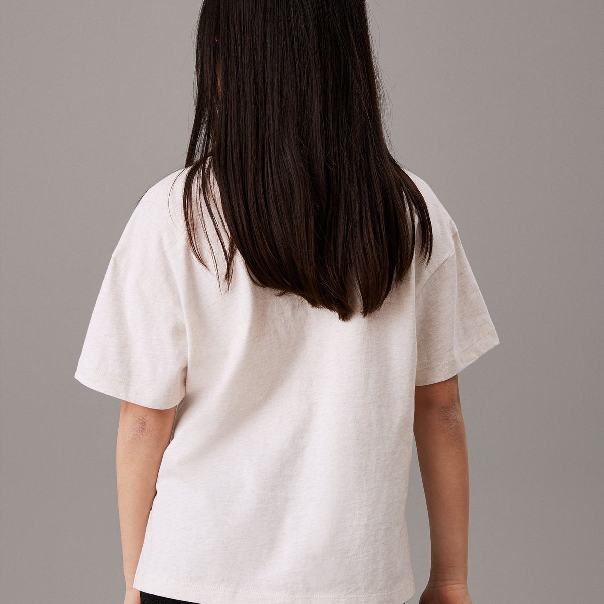 CALVIN KLEIN - Camiseta Niña Gris Holgada Con Logo Calvin Klein