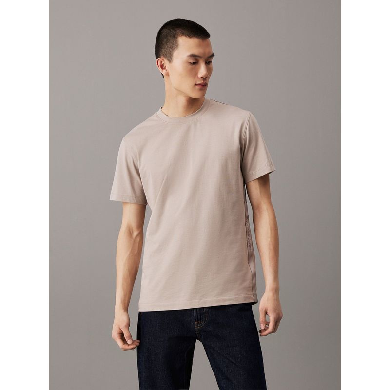 CALVIN KLEIN - Camiseta Beige Con Logo En La Cinta Calvin Klein