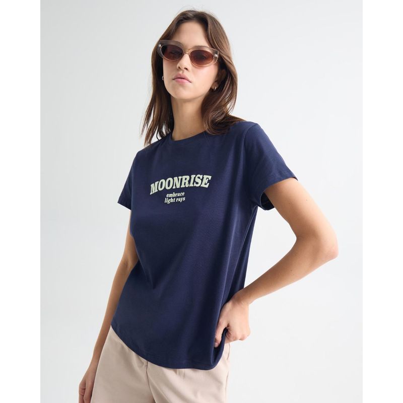 SEVEN SEVEN - Camiseta Para Mujer Manga Corta Cuello Redondo Color Azul Oscuro Marca Seven Seven #28096068