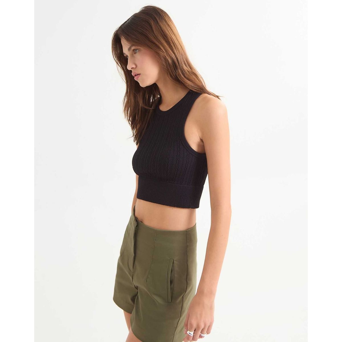 SEVEN SEVEN - Camiseta Para Mujer Manga Sisa Color Negro Marca Seven Seven #28096121