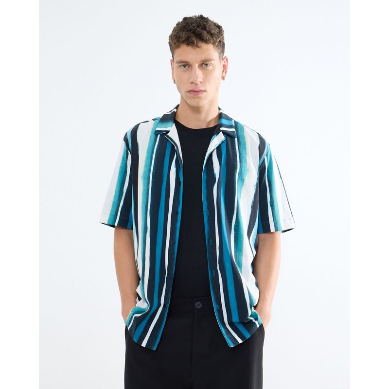 SEVEN SEVEN - Camisa Para Hombre Manga Corta  Color Azul Oscuro Marca Seven Seven #45012082