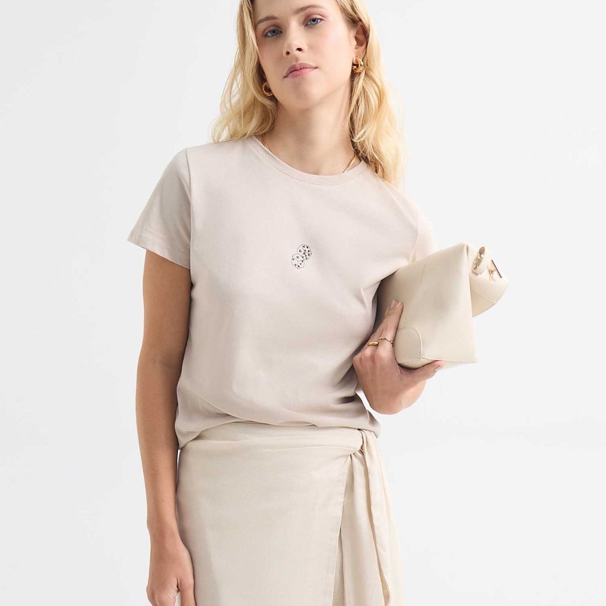 SEVEN SEVEN - Camiseta De Mujer  Color Beige Marca Seven Seven #28096223