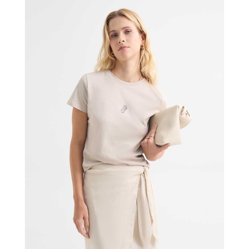 SEVEN SEVEN - Camiseta Para Mujer Manga Corta Cuello Redondo Color Beige Marca Seven Seven #28096223