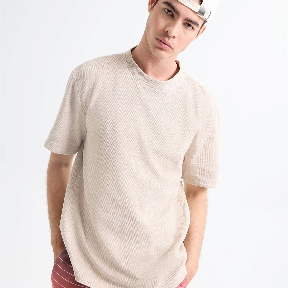SEVEN SEVEN - Camiseta Efecto Lavado  Para Hombre Beige Seven Seven