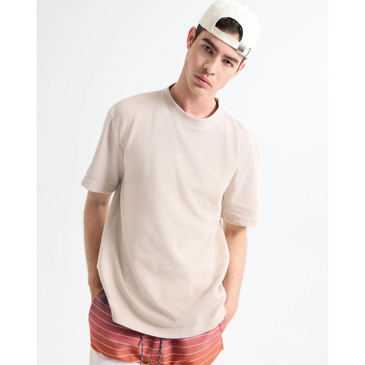 SEVEN SEVEN - Camiseta Efecto Lavado  Para Hombre Beige Seven Seven