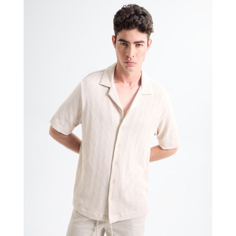 SEVEN SEVEN - Camisa Para Hombre Manga Corta Cuello Resort Color Piel Marca Seven Seven #45012120