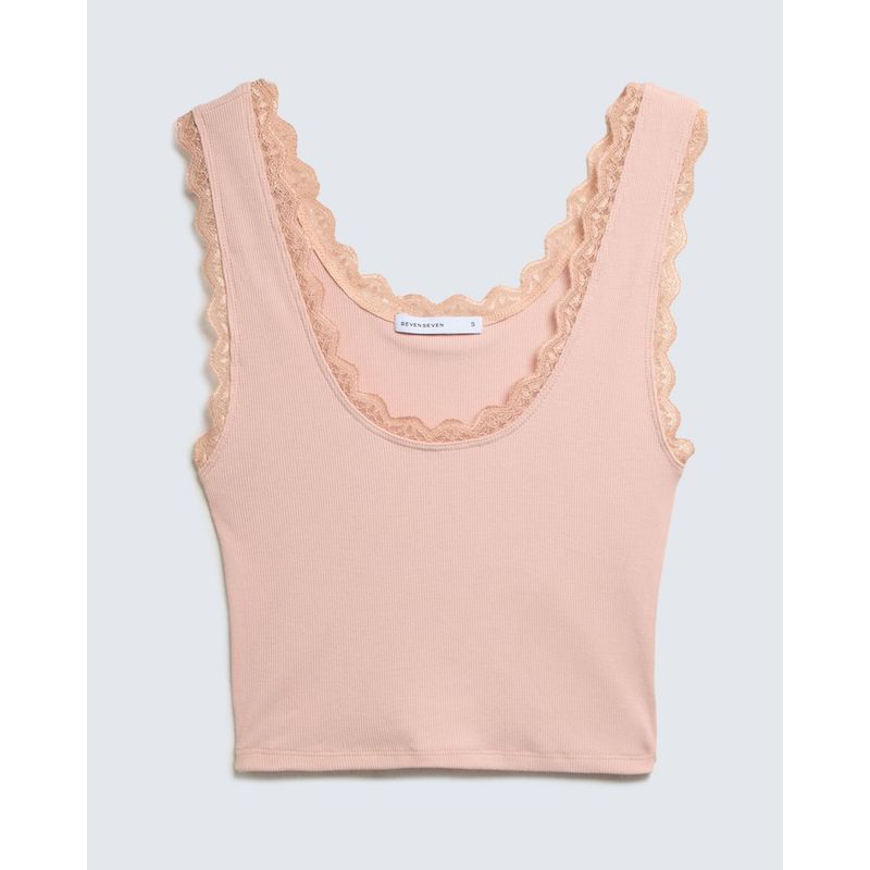 SEVEN SEVEN - Camiseta Para Mujer Manga Sisa Color Rosa Marca Seven Seven #28096005