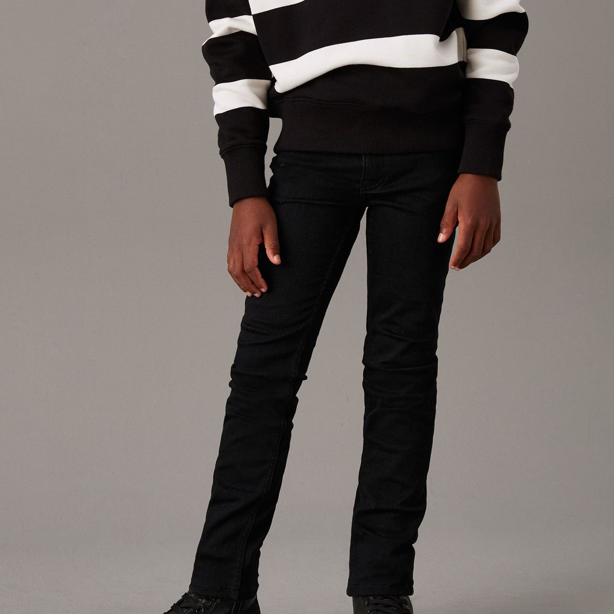 CALVIN KLEIN - Mid negro Rise Slim jeans para niño Calvin Klein
