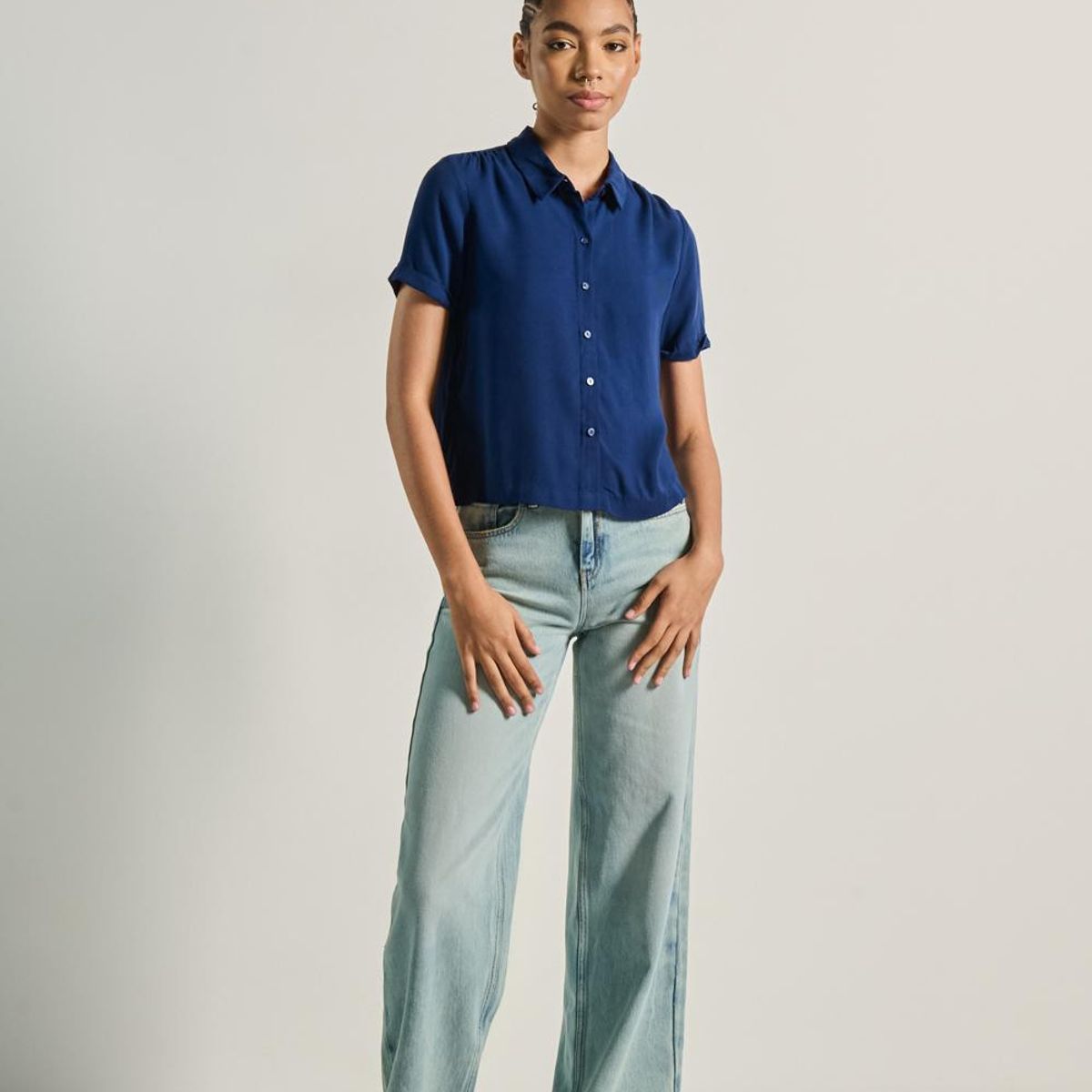 KOAJ - KOAJ Blusa crop top para mujer en tono unicolor cuenta con c Mujer