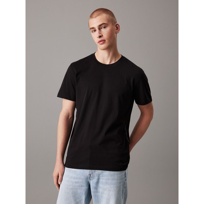 CALVIN KLEIN - Camiseta negra con logo en la cinta Calvin Klein