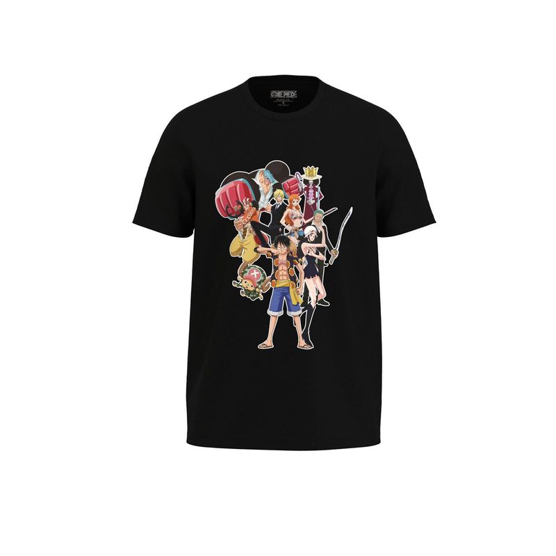 KOAJ - KOAJ Camiseta unicolor en algodÃ³n con diseÃ±o de One Piece HOMBRE