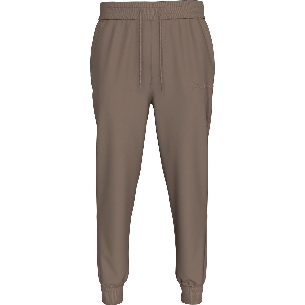 CALVIN KLEIN - Jogger chocolate institutional con logo tonal Calvin Klein