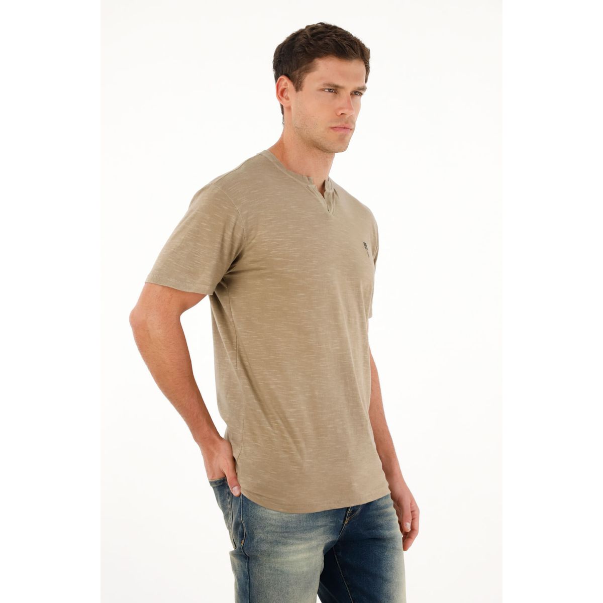 TENNIS - Camiseta gris manga corta para hombre