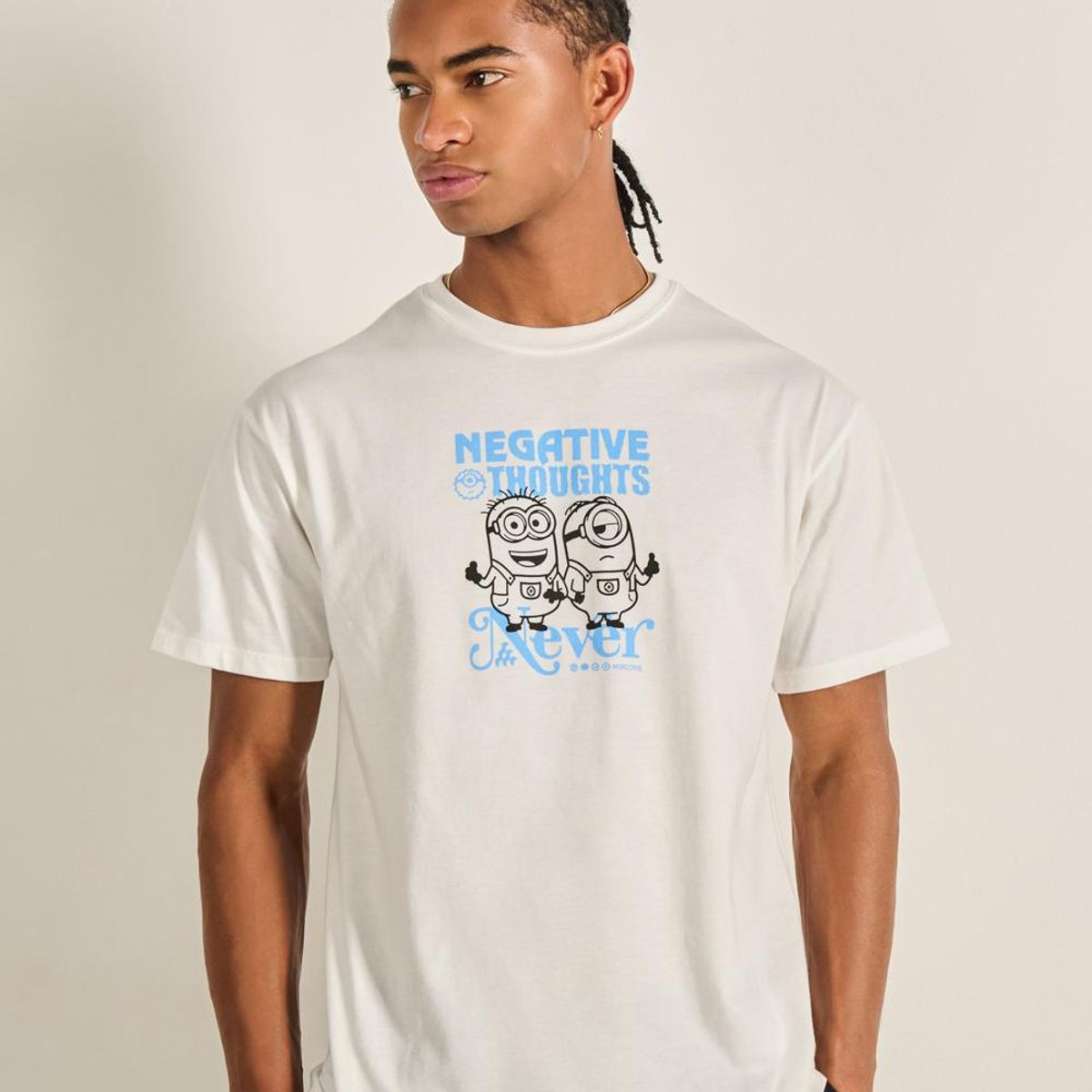 KOAJ - KOAJ Camiseta para hombre manga corta crema clara cuenta con Hombre